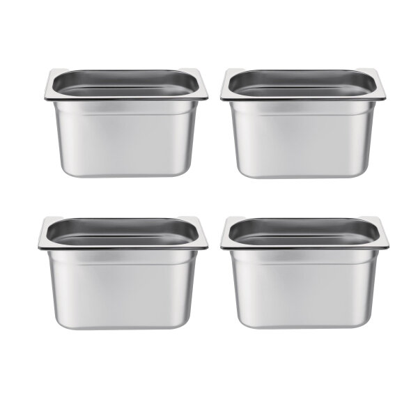 Vogue GN-Behälter GN1/4 - 15cm - 4 Behälter - Edelstahl