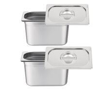 Vogue GN-Behälter GN1/4 mit Deckel - 15cm - 2...