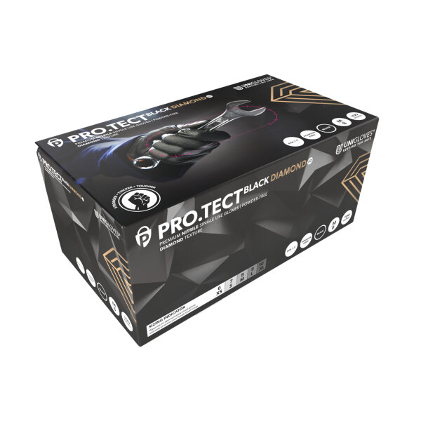 Unigloves PRO.TECT Black Diamond HD - Gr. M - XL - 1000 robuste Einmalhandschuhe