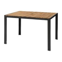 Bolero Stahl- und Akazienholzstühle mit Armlehnen + 1 Tisch 120x80cm - 1 Set