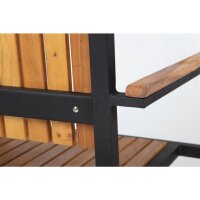 Bolero Stahl- und Akazienholzstühle mit Armlehnen + 1 Tisch 120x80cm - 1 Set