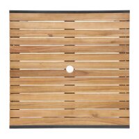 Bolero Stahl- und Akazienholzstühle mit Armlehnen + 1 Tisch 80x80cm - 1 Set