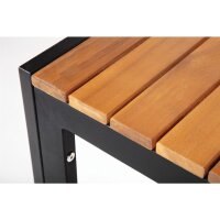 Bolero Stahl- und Akazienholzstühle mit Armlehnen + 1 Tisch 80x80cm - 1 Set