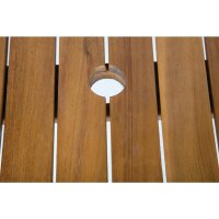 Bolero Stahl- und Akazienholzstühle mit Armlehnen + 1 Tisch 80x80cm - 1 Set