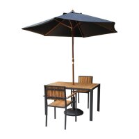 Bolero Stahl- und Akazienholzstühle mit Armlehnen + 1 Tisch 80x80cm - 1 Set