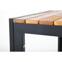 Bolero Stahl- und Akazienholzstühle mit Armlehnen + 1 Tisch 80x80cm - 1 Set