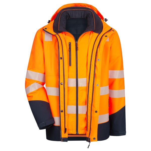 Arbeitsjacke Nitras Motion Tex VIZ Plus Warn-Multifunktionsjacke - orange