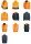 Arbeitsjacke Nitras Motion Tex VIZ Plus Warn-Multifunktionsjacke - orange