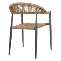Bolero Eden PE Twist Rattan Outdoor Armlehnstuhl Natur - 4 Stühle