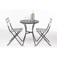 Bolero Steel Outdoor Dining Set Schwarz Tisch und zwei...