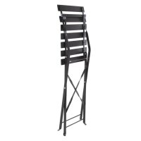 Bolero Steel Outdoor Dining Set Schwarz Tisch und zwei Stühle - 1 Set