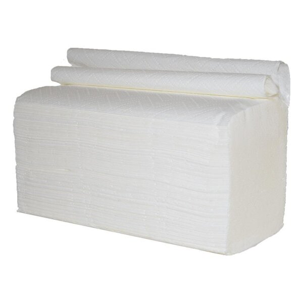 Papierhandtücher - weiß - 24 x 23 cm - 2-lagig - V-Falz - 4000 Handtücher