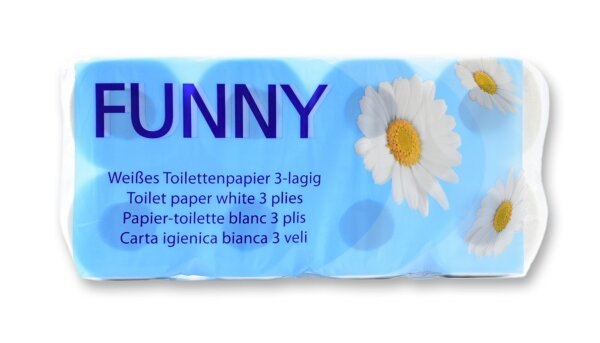 Toilettenpapier FUNNY - 3 - lagig - 1 Palette - hochweiß - 2016 Rollen