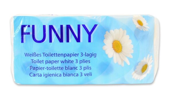 Toilettenpapier Funny - 3-lagig - 1 Palette - 2016 Rollen - 9,4 x 11 cm