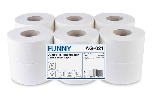 Jumbo Toilettenpapier Funny - 2-lagig - 1 Palette - perforiert - 528 Rollen