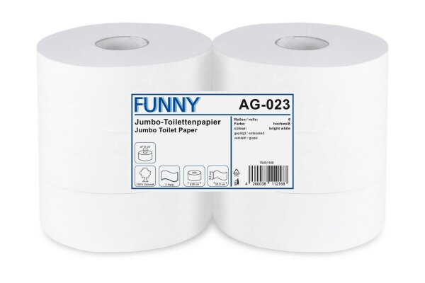 Jumbo Toilettenpapier Funny - 2-lagig - Ø 28 cm - 1 Palette - 252 Rollen