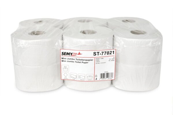 Jumbo Toilettenpapier SemyTop - 2-lagig - Ø 25 cm - recycling - 528 Rollen