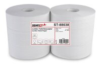 Jumbo Toilettenpapier SEMYtop - 2 - lagig - Recycling - 288 Rollen - weiß