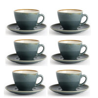 Olympia Kiln Cappuccinotassen + Untertassen Ozean - 23cl...