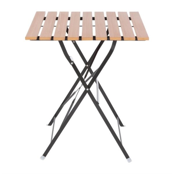 Bolero quadratischer klappbarer Terrassentisch + 2 Stühle - Holzimitat - 1 Set
