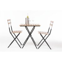Bolero klappbare Terrassenstühle - 2 Stühle - Holzimitat - Sitzhöhe: 48cm