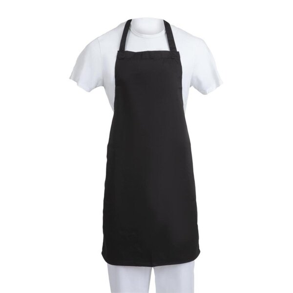 Whites Latzschürze Poly-Baumwolle - Schwarz - 5 Schürzen