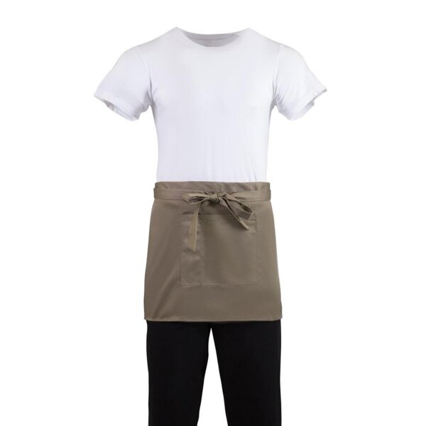Whites kurze Bistro-Schürze - Tan - 5 Schürzen - 750(B) x 373(L)mm