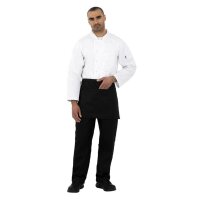 Whites Taillenschürze mit 2 Taschen - schwarz - 5 Schürzen - 750(B) x 373(L)mm