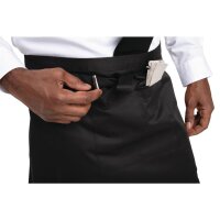 Whites Taillenschürze mit 2 Taschen - schwarz - 5 Schürzen - 750(B) x 373(L)mm
