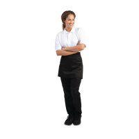Whites Taillenschürze mit 2 Taschen - schwarz - 5 Schürzen - 750(B) x 373(L)mm