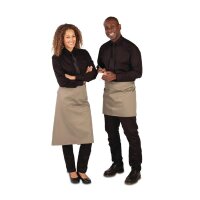 Whites kurze Bistro-Schürze - olivgrün - 5 Schürzen - 750(B) x 373(L)mm