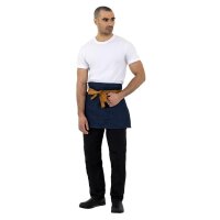 Southside kurze Bistroschürze Denim blau mit hellbraunen Bändern - 5 Schürzen