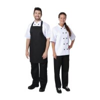 Nisbets Essentials Latzschürzen - schwarz - 4 Schürzen - 660(B) x 800(L)mm
