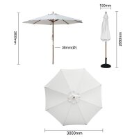 Bolero Runder Sonnenschirm - Grau - Durchmesser 3 Meter