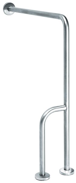 MediQo-line Wand - Bodenhaltegriff mit extra Stützstange rechts - Edelstahl