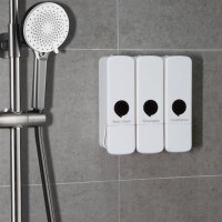 Jantex Dreifach Duschspender - weiß - Kunststoff - Seifenspender