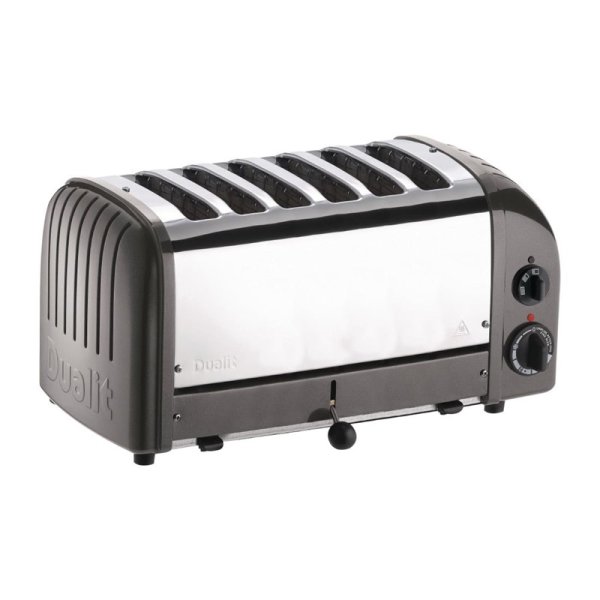 Dualit Toaster 60156 - grau - 6 Schlitze  - Ausziehbare Krümelschale