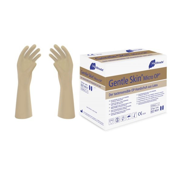 200 Paar Gentle Skin Micro OP- Handschuhe - steril - puderfrei - braun - anatomisch geformt - Gr. 6 - 8,5