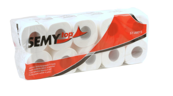 80 Rollen Toilettenpapier SEMYtop - 4 - lagig - Zellstoff - hochweiß