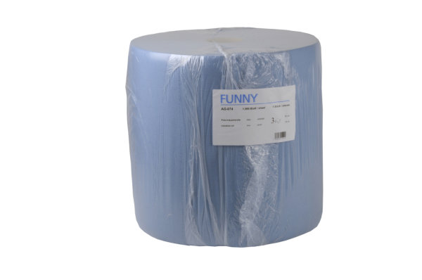 Industriepapierrolle FUNNY - Putzpapier - blau - 36 cm breit - Papierhandtuch