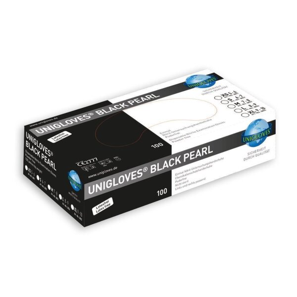 1000 Unigloves Black Pearl Nitrilhandschuhe - Gr. XS - Einmalhandschuhe
