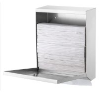 Basic Line Papierhandtuchspender - Edelstahl - groß -  C- & Z-Falz Handtücher