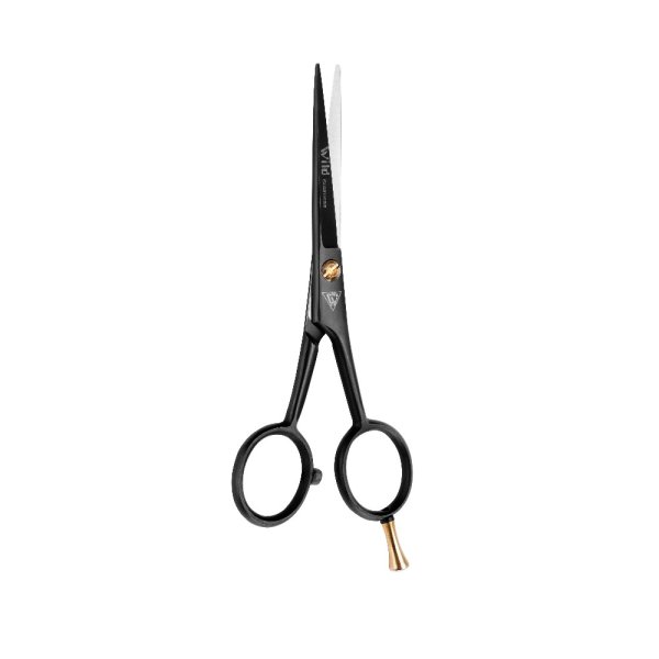 Haarschneideschere - Friseurschere mit Hohlschliff - schwarz - 165 mm