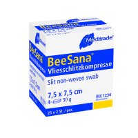 BeeSana Vliesschlitzkompressen - steril - 4-fach - 30 g -...