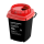 Entsorgungsboxen - schwarz - eckig - roter Deckel - ovale Öffnung - 2 L oder 5 L
