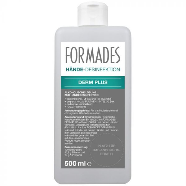 FORMADES Händedesinfektion Derm Plus - 10 x 500 ml - Euroflaschen
