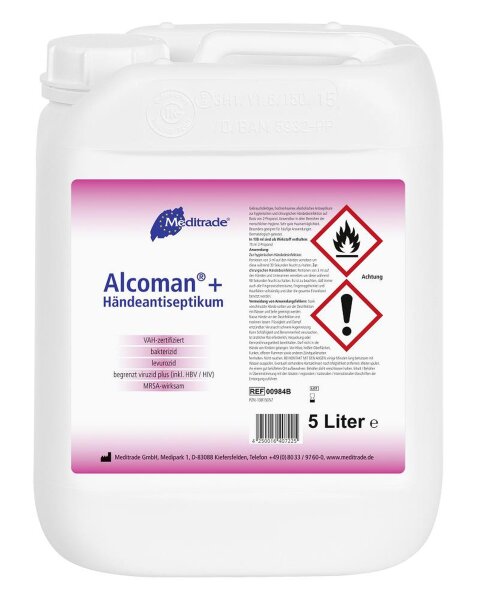 Alcoman+ - Handdesinfektion - 2 x 5 l - Händedesinfektionsmittel - Desinfektionsmittel