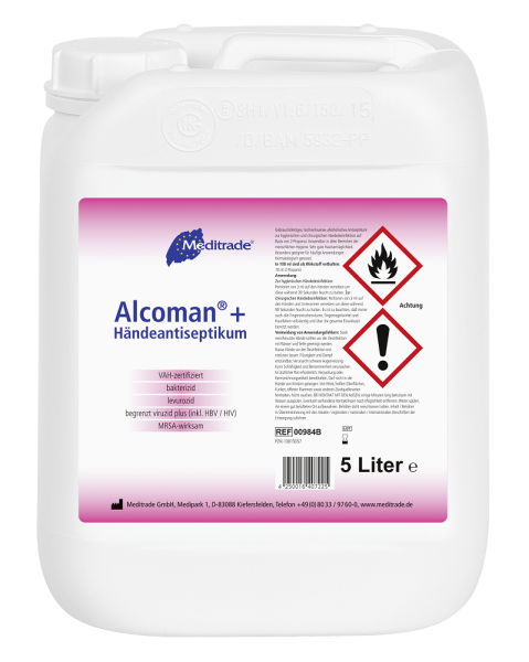 Alcoman+ - Handdesinfektion - 2 x 5 l - Händedesinfektionsmittel - Desinfektionsmittel