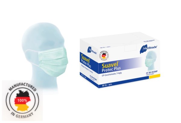 500 Suavel Protec Plus - OP-Masken - grün - latexfrei - made in Germany