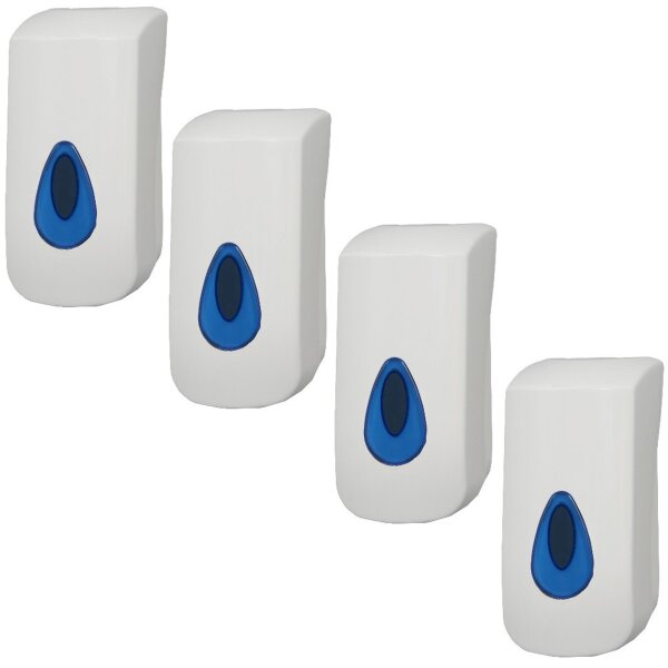 4 PlastiQline Seifenspender - 900 ml - Kunststoff - weiß - Wandspender